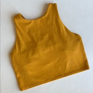 Athleta Mustard Yellow Conscious Crop Support Tank Top Yoga Gym Run Womens Small
